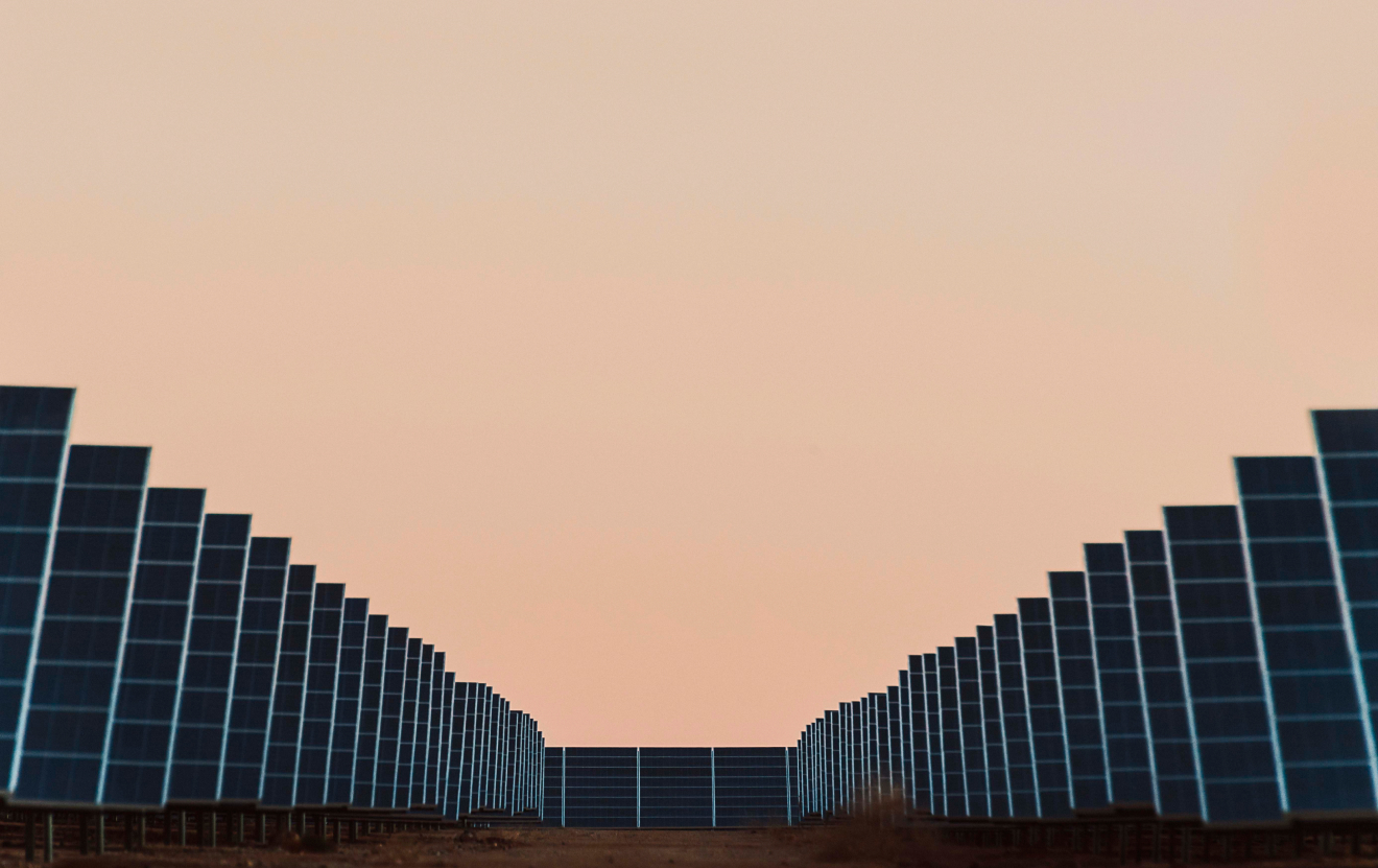 Solar photovoltaic plant with sunrise